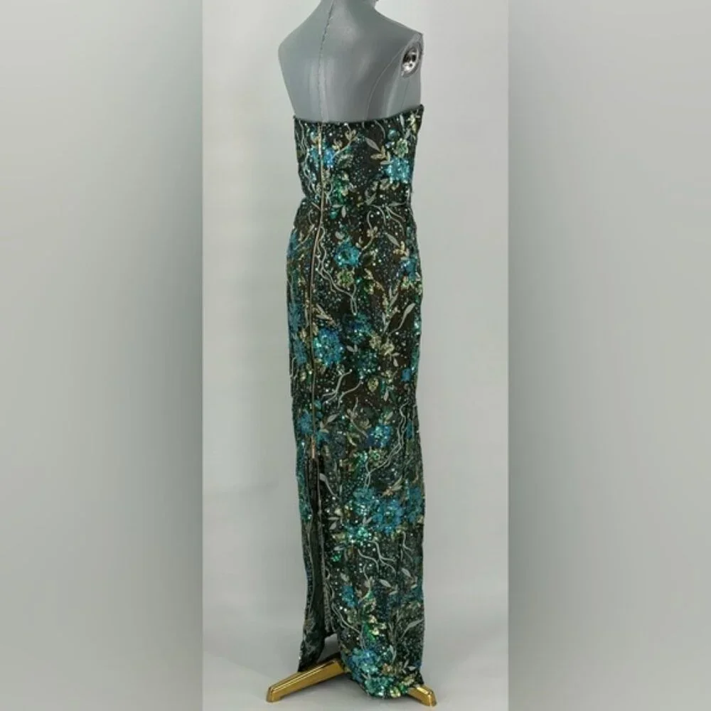 🆕 BRONX & BANCO 🧿 NWOT Dahlia Maxi Dress, Teal Floral Multi - Sz L US 8